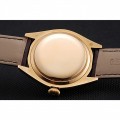 Rolex Cellini White Dial Gold Case Brown Leather Strap 622833
