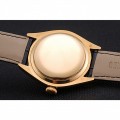 Rolex Cellini Black Dial Gold Case Black Leather Strap 622832