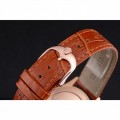 Rolex Cellini Date White Dial Rose Gold Case Brown Leather Strap