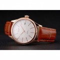Rolex Cellini Date White Dial Rose Gold Case Brown Leather Strap