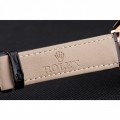 Rolex Cellini Black Dial Rose Gold Markings Rose Gold Case Black Leather Strap
