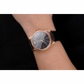 Rolex Cellini Black Dial Rose Gold Markings Rose Gold Case Black Leather Strap