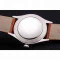 Rolex Datejust Blue Dial Stainless Steel Case Light Brown Leather Strap
