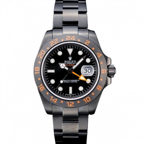 Rolex Swiss Explorer Black Ceramic Bezel Black Dial Watch 98240