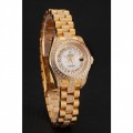 Rolex DayJust Diamond Pave White Dial Gold Diamond Bracelet 1453957