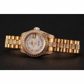 Rolex DayJust Diamond Pave White Dial Gold Diamond Bracelet 1453957