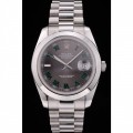 Rolex DateJust Polished Stainless Steel Bezel Grey Dial 42000
