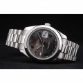 Rolex DateJust Polished Stainless Steel Bezel Grey Dial 42000