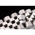 Rolex DateJust Stainless Steel Ribbed Bezel Flower Silver Dial 42001