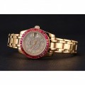 Rolex Datejust Diamond Dial Pink Jewels Bezel Gold Case And Bracelet 622835