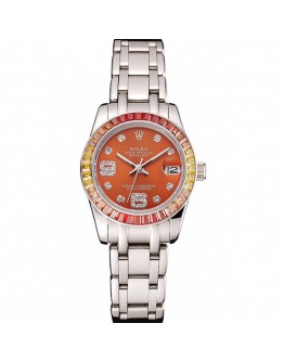 Rolex Datejust Pearlmaster 39 Cognac Dial Stainless Steel Case And Bracelet