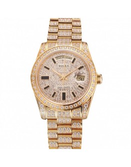 Rolex Day-Date Yellow Gold Full Diamond Pave