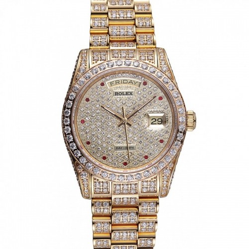 Rolex Day-Date Diamonds Yellow Gold-SRL185 621615