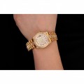 Rolex Day-Date Red Diamond Pave Dial Gold Diamond Bracelet 1453960