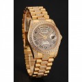 Rolex Day-Date Diamond Pave Dial Gold Diamond Bracelet 1453956