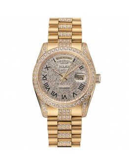 Rolex Day-Date Diamond Pave Dial Gold Diamond Bracelet 1453956
