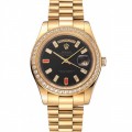 Rolex Day-Date Diamonds And Rubies Black Dial Yellow Gold Bracelet 1454101