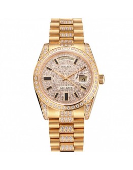 Rolex Day-Date Yellow Gold Diamond Pave