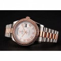 Rolex Day-Date Diamonds Bezel White Dial Rose Gold And Staineless Steel Bracelet 1454108