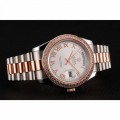 Rolex Day-Date Diamonds Bezel White Dial Rose Gold And Staineless Steel Bracelet 1454108