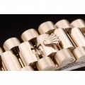 Rolex Day-Date Gold Stainless Steel Ribbed Bezel Black Dial 41998