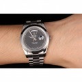 Rolex Day-Date Stainless Steel Bracelet Black Dial 80294