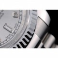 Rolex DayDate Stainless Steel Ribbed Bezel Silver Dial 41995