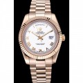 Rolex Day-Date White Dial Gold Bracelet 622546