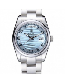Rolex Day-Date Polished Silver Bezel White Dial 7470
