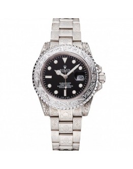 Rolex Submariner Skull Limited Edition Black Dial White Case And Bracelet 1454093