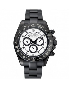 Rolex Cosmograph Daytona White And Black Dial Black Stainless Steel Case And Bracelet 1454249