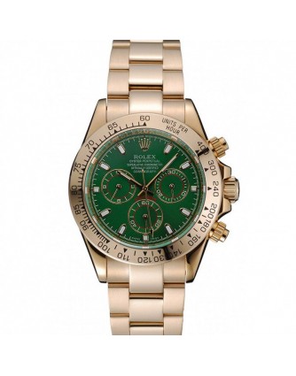 Rolex Cosmograph Daytona Green Dial Rose Gold Case And Bracelet 1454244