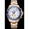 Rolex Yacht-Master II White Dial Blue Bezel Gold Bracelet 622271
