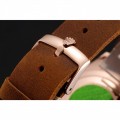 Rolex Yacht-Master Black Dial Brown Bezel Rose Gold Case Brown Leather Bracelet 1453860 Rolex Yacht-Master Black Dial Brown Bezel Rose Gold Case Brown Leather Bracelet 1453860
