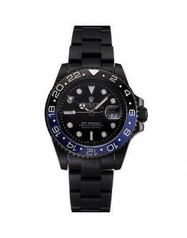 Rolex GMT Master II Black Dial Blue And Black Bezel Black PVD Case And Bracelet PR18239