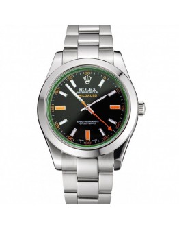 Rolex Milgauss Black Dial Orange Markings Stainless Steel Case And Bracelet