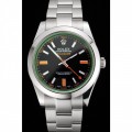Rolex Milgauss Black Dial Orange Markings Stainless Steel Case And Bracelet